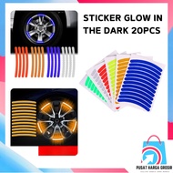 Phg Sticker Strip Reflective Car Wheel Colorful Sticker Paste Accessory Sticker Decoration Sticker Glow In The Dark 20Pcs For Vehicle Sticker Reflective Strip 20Pcs For Car Rims Motorcycle Bike