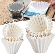 50pcs/Set Coffee Filter Paper - B75 Coffee Dripper - 1-2 Cup Wave Dripper - for Coffee Machine - Disposable - Cake Cup Paper - Coffee Filter Tool - Hand Brewed Coffee Accessories