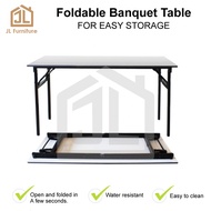 JL Furniture 4ft & 5ft Banquet Table / Foldable Table / Meja Banquet Petak / Rectangular Tables / Ob