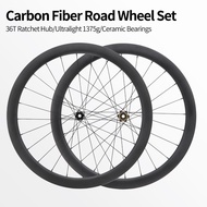 IKUOS Carbon Fiber Road Bike Wheelset No Decals 45mm Rim Height Center Lock Thru Axle