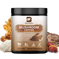 Mushroom Coffee - Lions Mane Mushroom Powder Instant Coffee with Lion's Mane, Reishi, Chaga, Cordyce