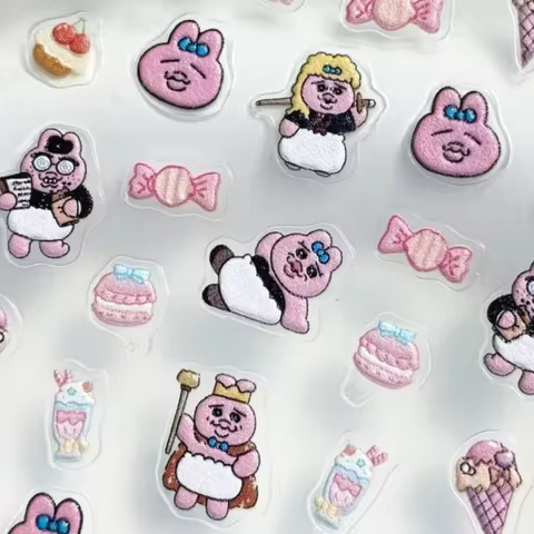 Cute Opanchu Usagi Cartoon Anime Periphery Relief Nail Stickers Diy Phone Case Water Cup Computer Ch