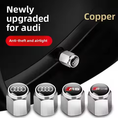 4Pcs Car Styling 3D Aluminum Metal Car Wheel Tire Air Valve Caps Cover For Audi A3 A4 b6 b8 b7 A6 A8