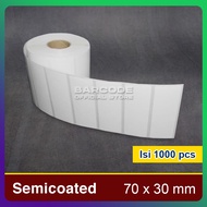 Semi-coated Label 70 x 30 Barcode Sticker 70x30 mm 1 Line