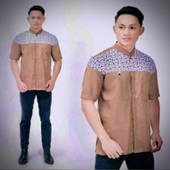 Koko Shirt For Adult Men Short Sleeve Batik Combination vitto signature Material Soft Cool