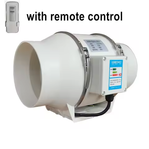 220V 4 Inch Remote Control Exhaust Fan Home Silent Inline Pipe Duct Fan Bathroom Kitchen Toilet Extr