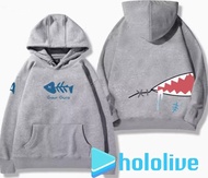 [多色齊碼] hololive Gawr Gura噶嗚古拉 鯊魚 LOGO PRINT 連帽衛衣 hoodie 動漫 同人 衣服 男女合穿 親子裝 二次元周邊衣服情侶裝 TEE S-3XL