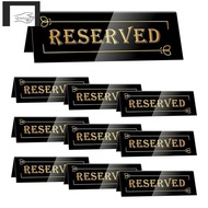 Waterproof 10PCS Acrylic Reserved Table Signs-Double-Sided 6x2x1.6 in Table Tent-Seating Indicator