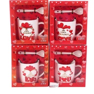 Gift box of 200ml ceramic cup with spoon suitable as a gift for March 8, birthday gift