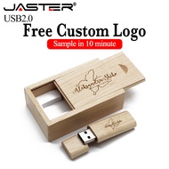 JASTER  Photography USB 2.0 Flash Drive 4GB Wooden with Box  Pen Drive 64GB Wedding Gift Pendrive 8G