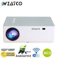 Projector โปรเจคเตอร์ WZATCO M20 Full HD 1080P Projector โปรเจคเตอร์ 4D Keystone Android 10.0 WIFI  for Smartphone Video 4K Proyector 200inch Home Cinema T26K M19 None Android OS