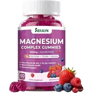 Magnesium Complex Gummies 500mg - Magnesium Glycinate, Citrate, Malate with Vitamin D3, C, B6, B12, 