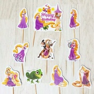 A set of Rapunzel Tangled Rapunzel Rapunsel character birthday cake decoration cake topper