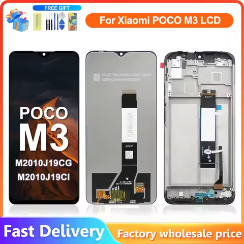 6.53'' For Xiaomi Poco M3 LCD Display Screen Touch Panel Digitizer For Poco M3 Pro LCD M2010J19CG M2