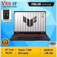 ASUS TUF GAMING A16 FA608U-PRV038W 16.0” AMD R7 260 / 16GB DDR5 /1TB SSD / RTX5070 / 16.0" FHD / W11