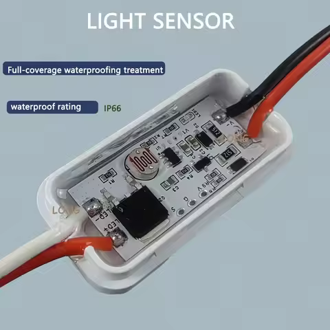 Light Sensor Switch Automatic Auto on Off Photocell Light Sensor Outdoor Waterproof IP66 DC 12-75V 3