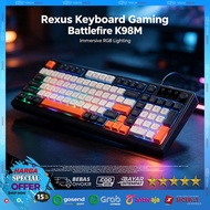 Gaming Keyboard RGB Keyboard/ Rexus K98M 98-Key USB PC Rounded Keycaps Membrane/