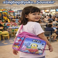 BTs Lunch Bag with Bottle Holder Bts Pink Sling Bag