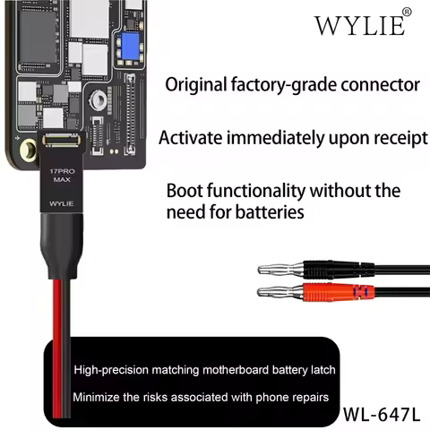 WYLIE WL-647L Boot Power Cable for IPhone 6-17 Pro Max Phone Repair Tool with Original Connector No 