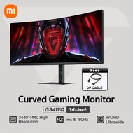 【Global Version】Xiaomi Redmi G34WQi Curved Gaming Monitor 34inch 1ms & 180Hz 3440x1440 WQHD Ultra Wi