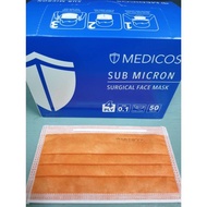ADULT MEDICOS 4PLY SURGICAL FACE MASK 50'S with box (PRE-ORDER) - ORANGE COLOR [LIMITED]