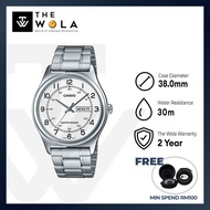 (2 Years Warranty) Casio Men Analog Watch MTP-V006D-7B2U Silver Stainless Steel Strap