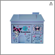 Sanrio Aufbewahrung Sbox น่ารักคิตตี้ Kuromi Cinna Moroll การ์ตูนนักเรียนมัลติฟังก์ชั่นคล้องคอ Niedl