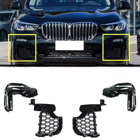 Glossy Black Left/ Right Side Front Bumper Open Grille for BMW G05 X5 M Sport 40i 30i 2019-2022