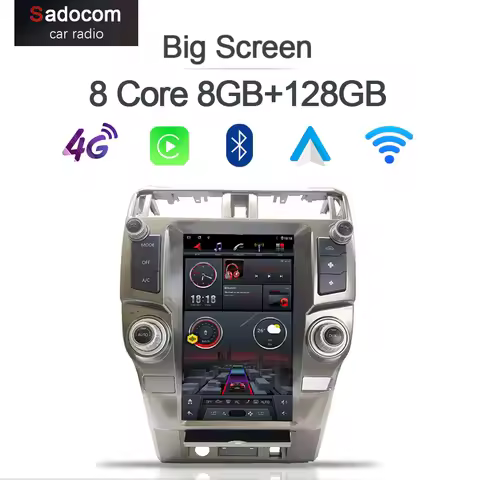 13.6" QLED Carplay Auto Android 13 8G+256G Car DVD Player GPS Map WIFI Bluetooth Radio For Toyota 4r