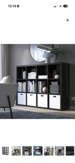 IKEA Kallax 黑色書架/組合櫃（包埋後面收納）