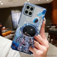 Casing Honor X8A Honor X8B Honor X8 5g Honor X6 Honor X6s electroplated glitter astronaut stand prot