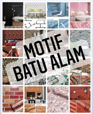 HARGA PROMO!!! BISA COD!! WALLPAPER DINDING BATU ALAM PREMIUM WALLPAPER RUANG TAMU || WALLPAPER DIND