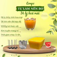 Compo nguyên liệu làm nến bơ nến cúng lễ nến dâng phật 36 ly hoa mai 30ml/ly
