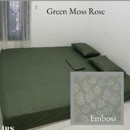 Green moss rose bed sheet