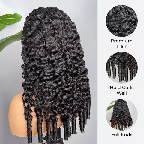 Half Wig Burmese Curly Human Hair Wigs 3 IN 1 4C Afro Kinky Culry For Women Brazilian 100% Human Hai