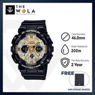 (2 Years Warranty) Casio G-Shock Analog-Digital Watch GMA-S120GB-1A Black & Gold Dial with Black Res