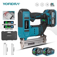YOFIDRA 2 in 1 30mm Brushless Electric Nail Gun Nailer/Stapler Gun Framing Nailer Tacker Power Tool 