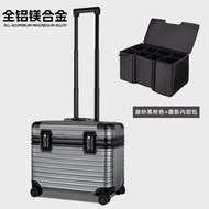 鋁鎂合金拉桿箱18寸登機箱20寸機長行李箱上翻蓋攝影箱金屬旅行箱