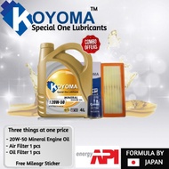 PROTON SAGA(BLM) AIR FILTER + OIL FILTER + KOYOMA 20W50 MINERAL ENGINE OIL
