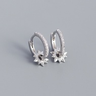 Star 925 Cz Hoop Earring