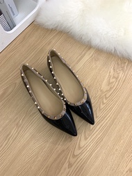 Elevator Pointy Stud Flat Shoes Red Wedding Shoes