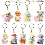YUSENS Sylvanian Families Doll Keychain, Cute Acrylic Poodle Doll Keyrings, Funny Animal Toys Forest