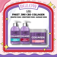 [3PC PACKAGE]CBD 3IN1 Collagen Repair Series Shampoo 250ML + Conditioner 250ML + Hair Mask 500GR - H
