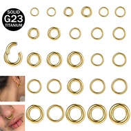 1PC G23 Titanium Hoop Earrings Nose Rings 2mm-6mm Gold Round Earring 8mm/10mm/12mm/14mm/16mm Septum 