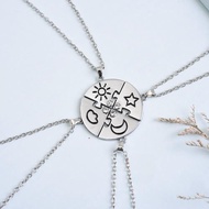 RIVERSIDE 4pcs/set Best  Forever Necklace, Necklace Combination Rhinestone Jigsaw BFF Necklace, Jewe
