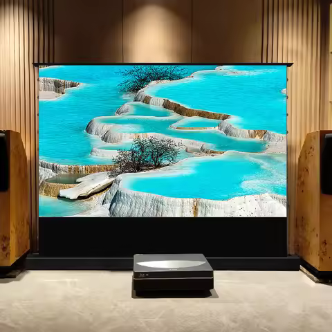 120 Inch Fresnel ALR Ultra Short Throw Screen Motorized Floor Rising Screen for AWOL Vision Aetherio