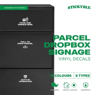 Parcel Delivery Drop Box CCTV Signage Vinyl Decal Stickers - Weatherproof and Permanent