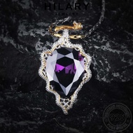 HILARY JEWELRY Chain Korean Necklace Sterling Silver Accessories 純銀項鏈 Perak Pendant Original Rantai Leher 925 For Perempuan Amethyst Women Fashion N1581