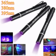 365nm 380nm 395nm Mini UV Flashlight Portable UV Black Light Flashlights Aluminum Alloy Ultraviolet 