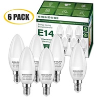 Bighouse E14 Led Candle Bulbs, 40W Incandescent Bulb Equivalent, 5W, 400Lm, 3000K Warm White, C37 Se